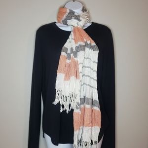 Coral Ruched Scarf Shawl